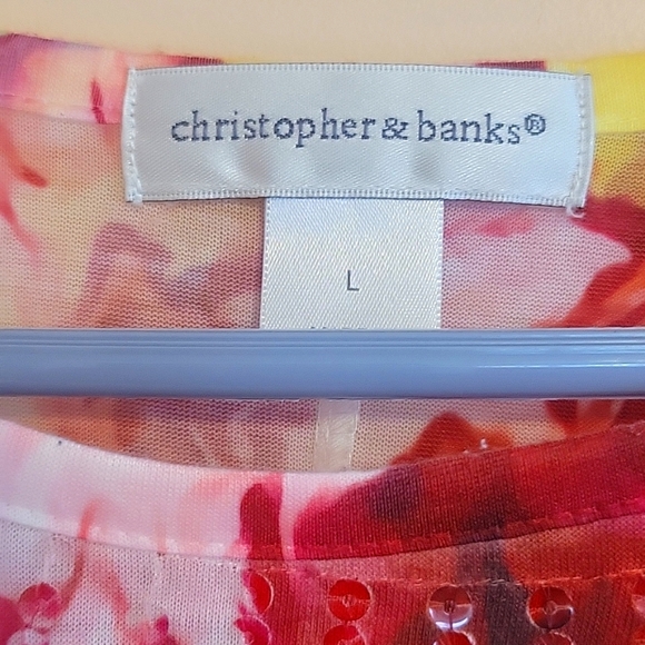 Christopher & Banks Colorful Floral Women's Top - Picture 3 of 7